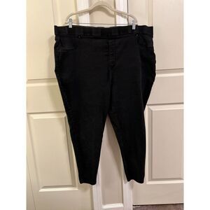 Terra & Sky Plus Size 4X Pull On Jenas Balck Stretch Denim 28W-30W